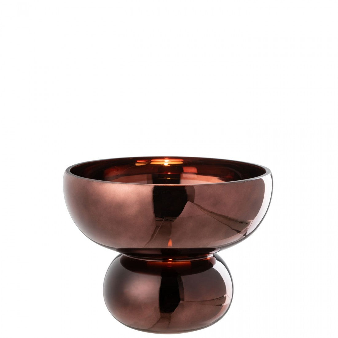 Windlicht Op Voet Afgerond Glas Pruim J-Line