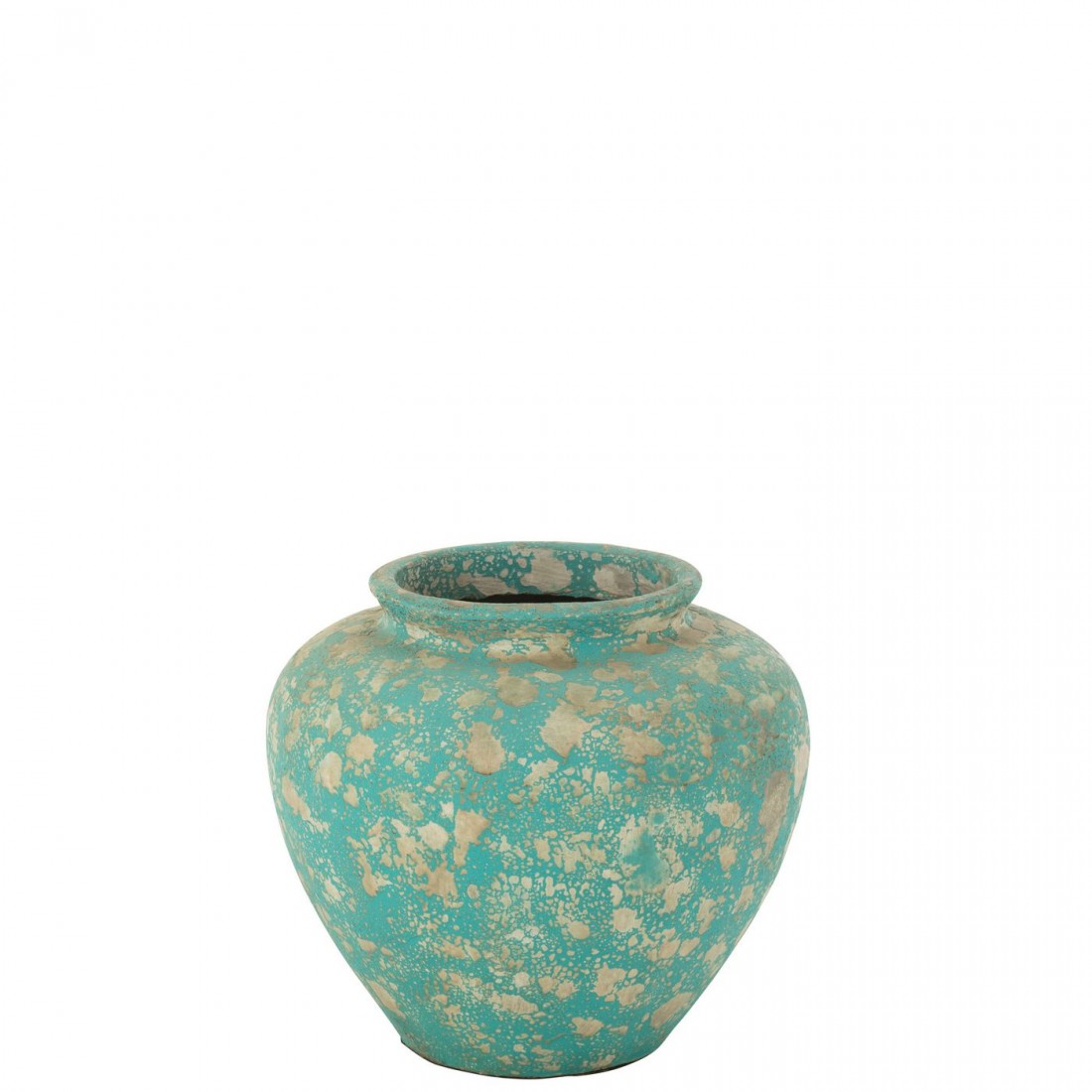 Flowerpot Antique Round Cement Azur Ø56xH50cm J-Line