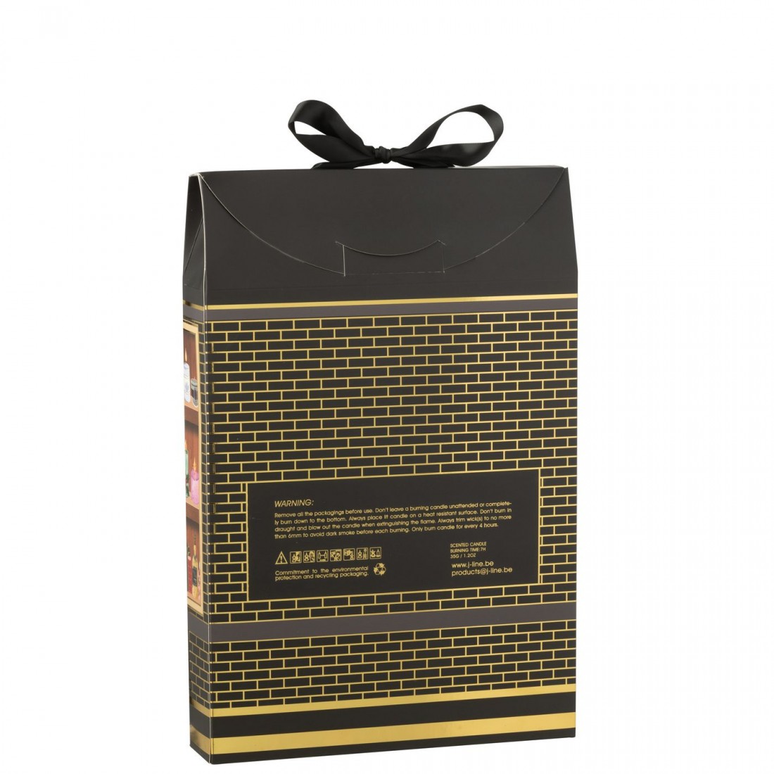 Geurkaars 12 Candles Surprise Window Was Zwart/Meerkleurig J-Line