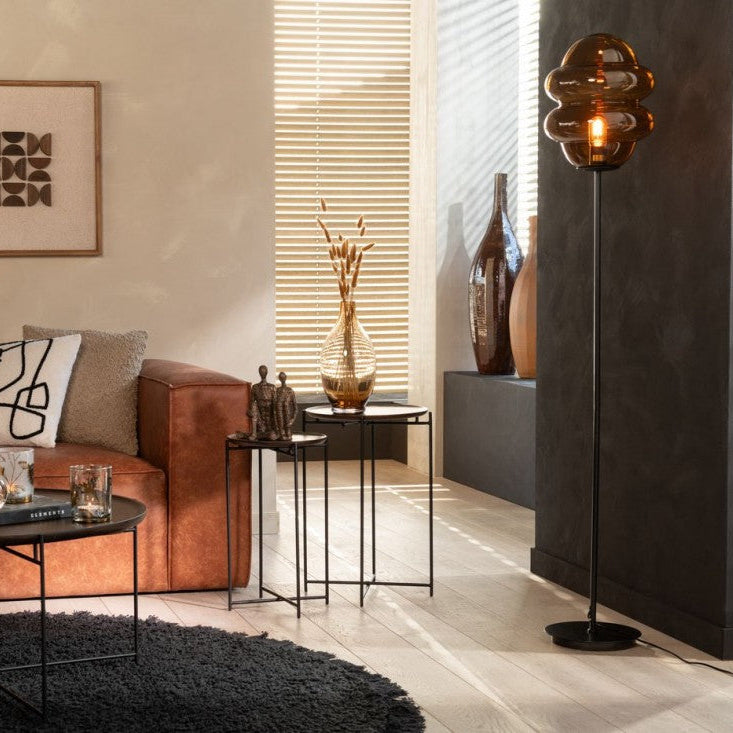 Vloerlamp Honinglepel Glas Bruin H160cm J-Line