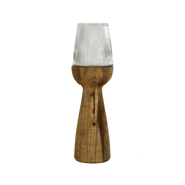 Arbre - Windlicht/vaas - Mango hout - DIA 22 x H 72 cm - Naturel Pomax