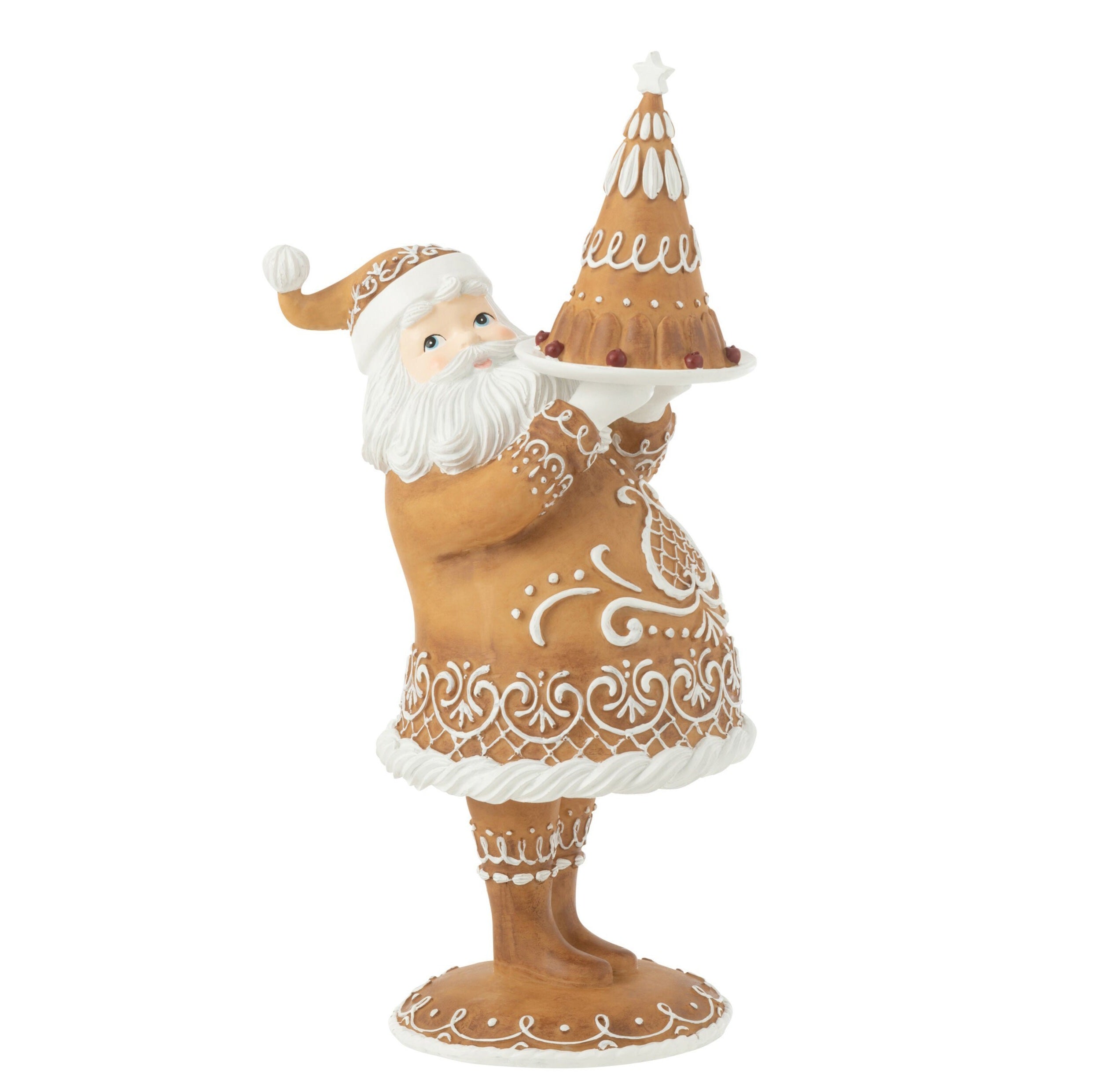 Peperkoek Kerstman Cake Resine Bruin J-Line