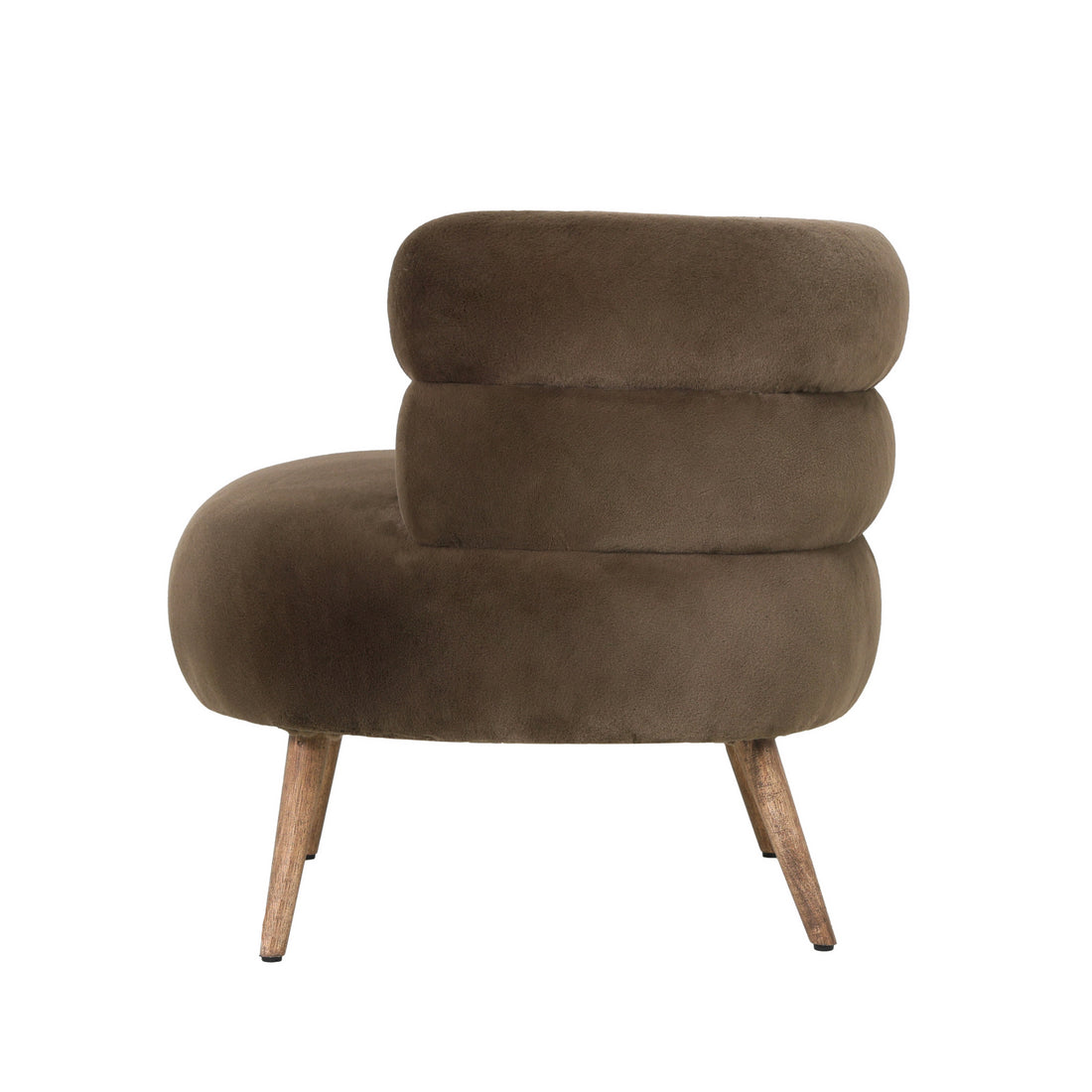 Nelly Dark Brown Fabric Fur Fauteuil PTMD