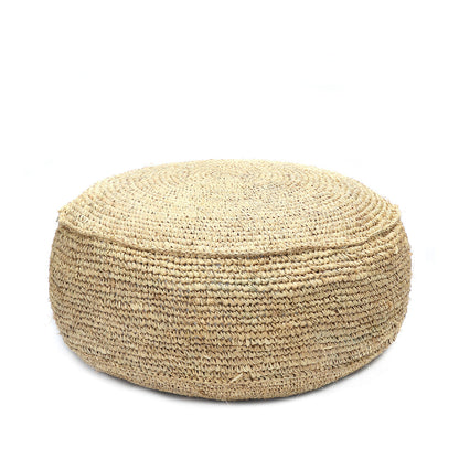 De Raffia Flores Poef - Naturel Bazar Bizar