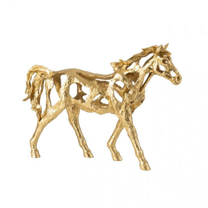 Paard Rennen Polyresin Goudkleurig Large J-Line