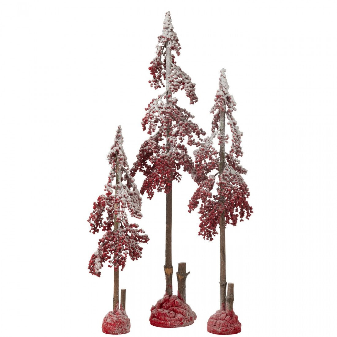 Kerstboom Decoratief Grote Bessen Plastiek Rood Medium H108cm J-Line