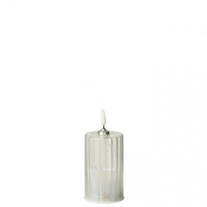 Led Kaars Strepen Glas Transparant Set van 3 J-Line