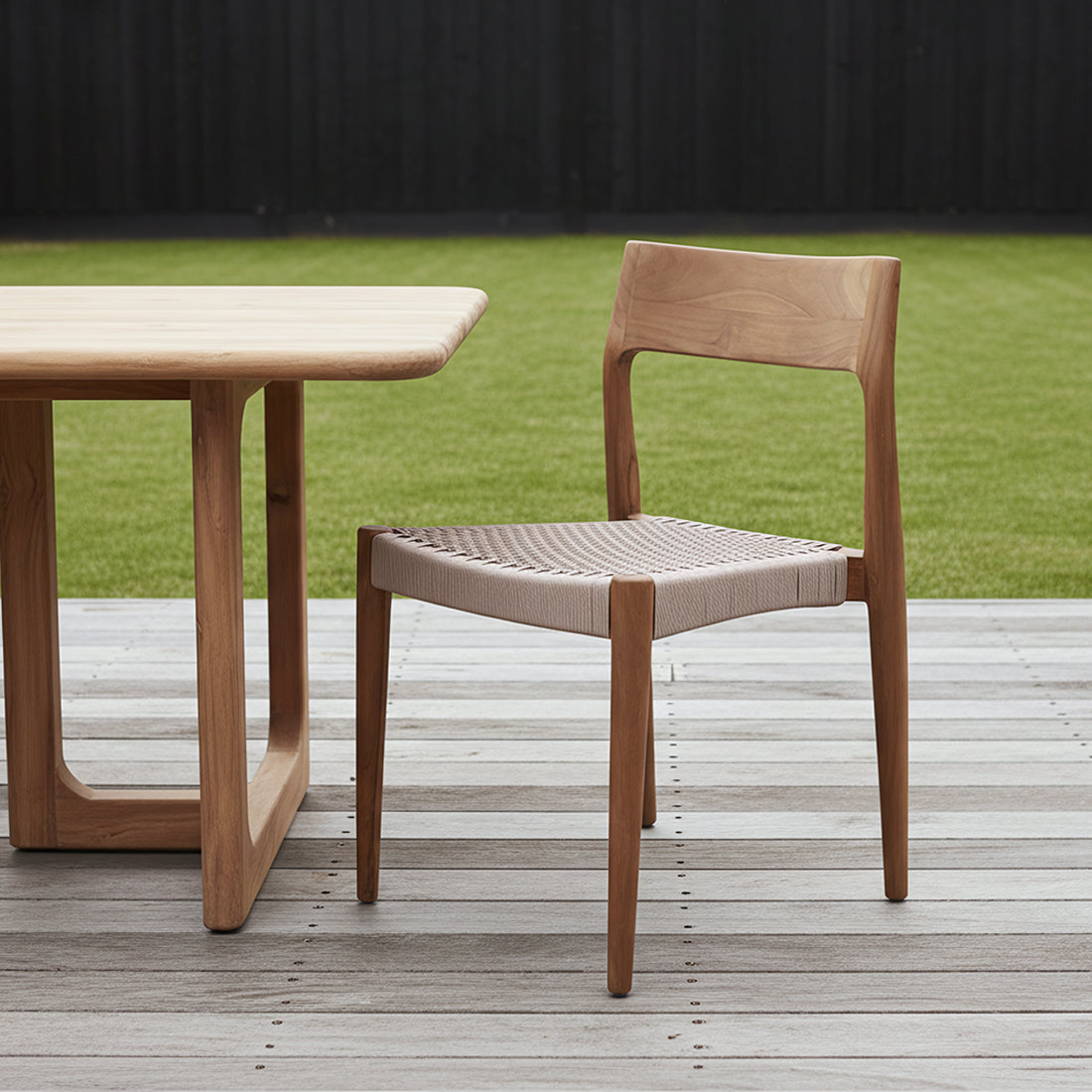 Freya donker teakhouten tuinstoel Naturel Raw Materials