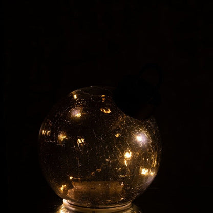 Kerstbal Led Glas Zwart Set van 3 J-Line