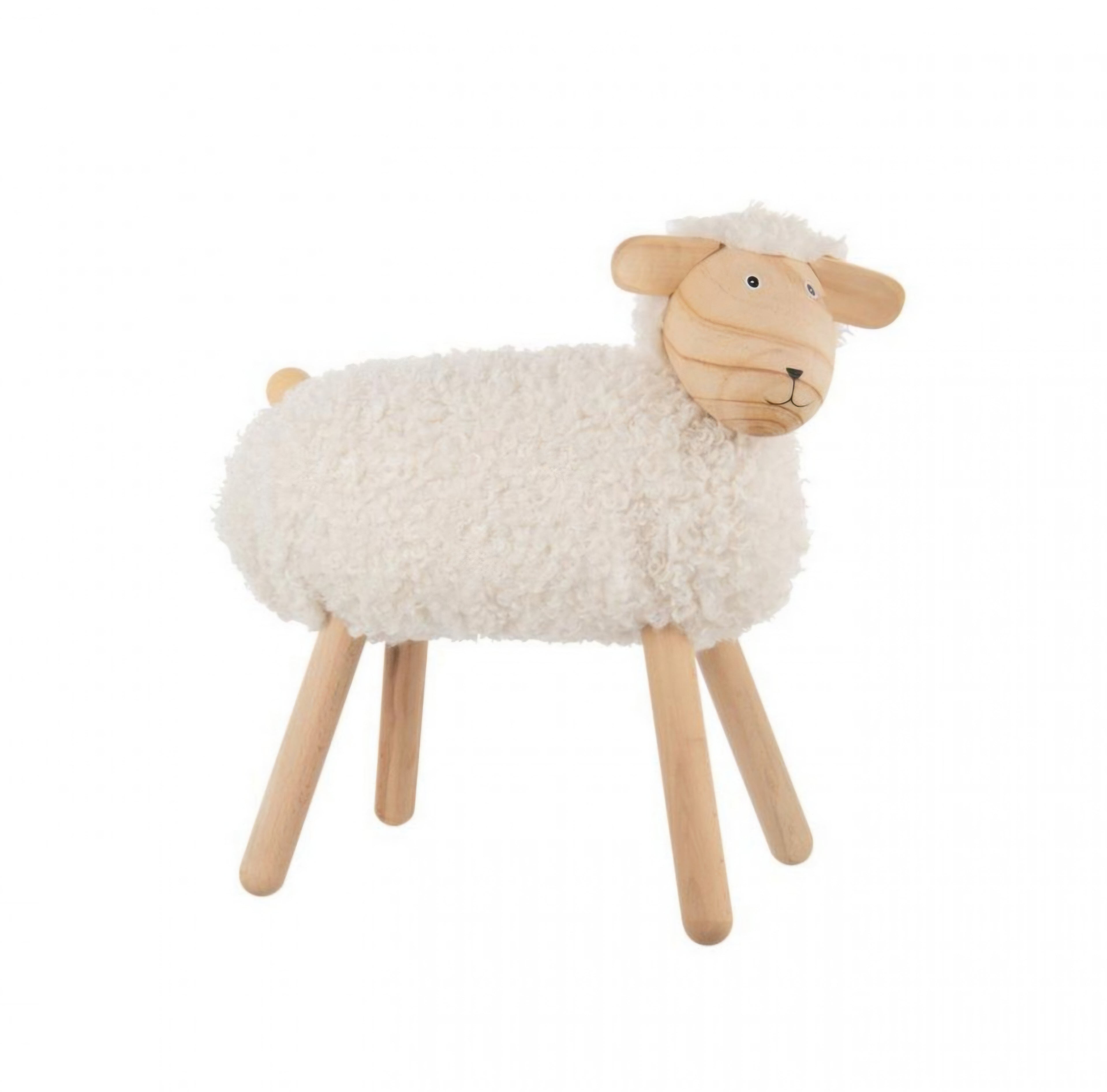 Schaap Decoratief Beukenhout/Kunstbont Naturel/Gebroken Wit Large J-Line