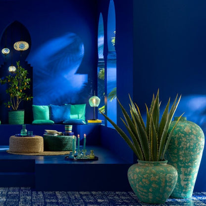 Flowerpot Antique Round Cement Azur Ø56xH50cm J-Line