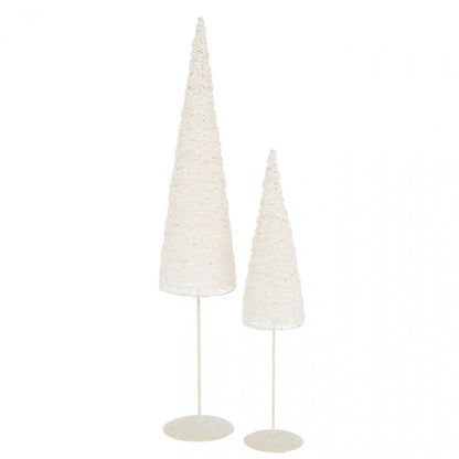 Kerstboom Op Voet Metaal/Papier Wit Set van 2 J-Line