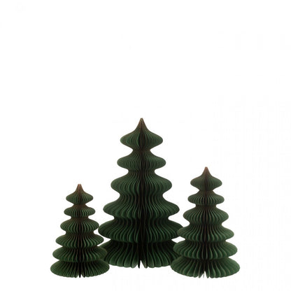 Kerstboom Golven Papier Donkergroen/Koper Large H66cm J-Line