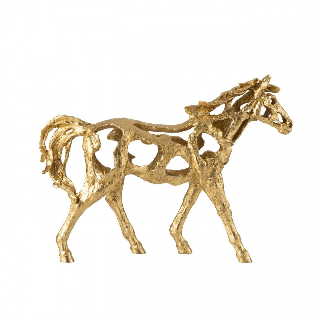 Paard Rennen Polyresin Goudkleurig Large J-Line