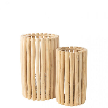 Lantaarn Teck Naturel Set van 2 J-Line