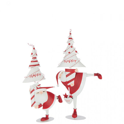 Kerstman Led Boom Ijzer Kerstrood/Wit Large H77,5cm J-Line