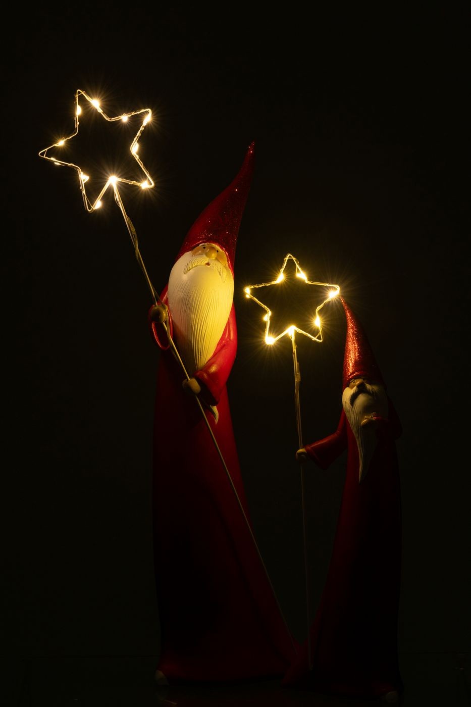 Kerstman Led Ster Resin Wit/Rood Set van 2 J-Line