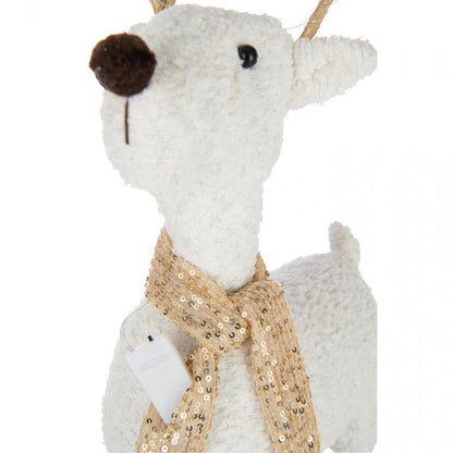 Rendier Sjaal Polyester Wit/Goudkleurig Set van 2 H75cm J-Line