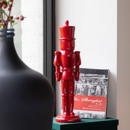 Notenkraker Resine Blinkend Rood Medium Set van 2 H39,5cm j-line