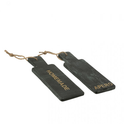 Kaasplank Rechthoek Marmer Zwart/Goudkleurig Small Assortiment Van 2 J-Line