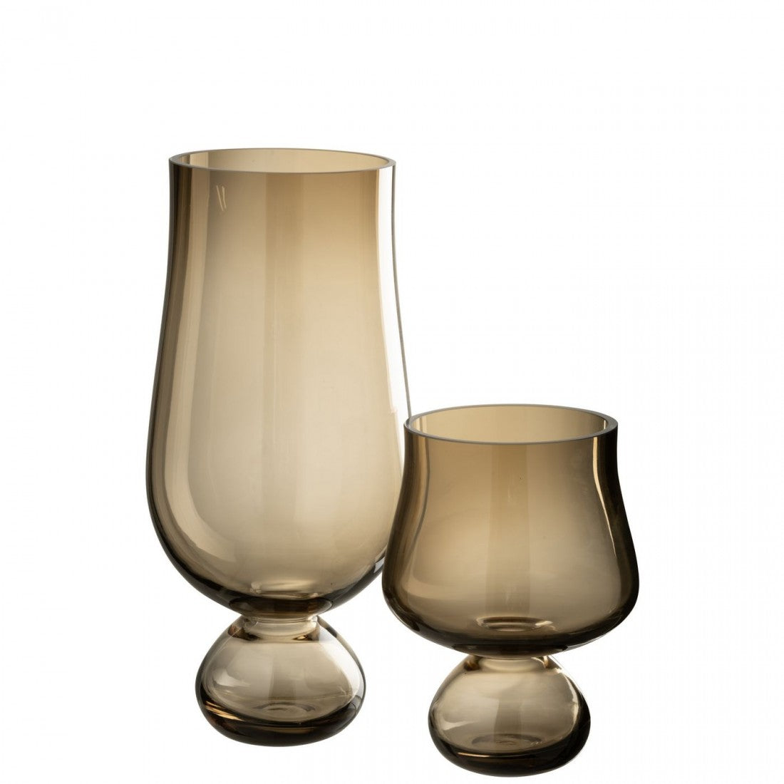 Vaas Beker Hoog Glas Grijs Ø16,5cmxH35,5cm J-Line