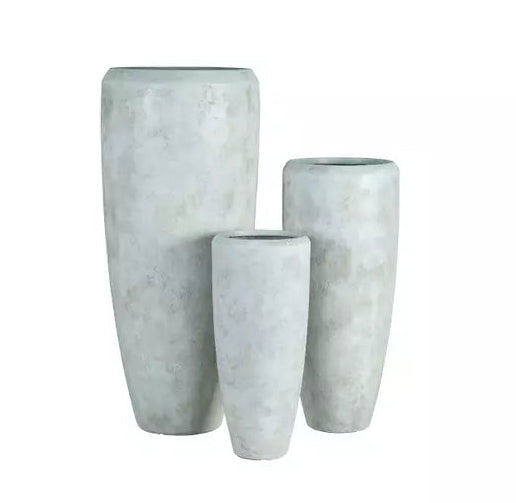 Dashima Cream GRC Pot High Round Set Of 3 PTMD