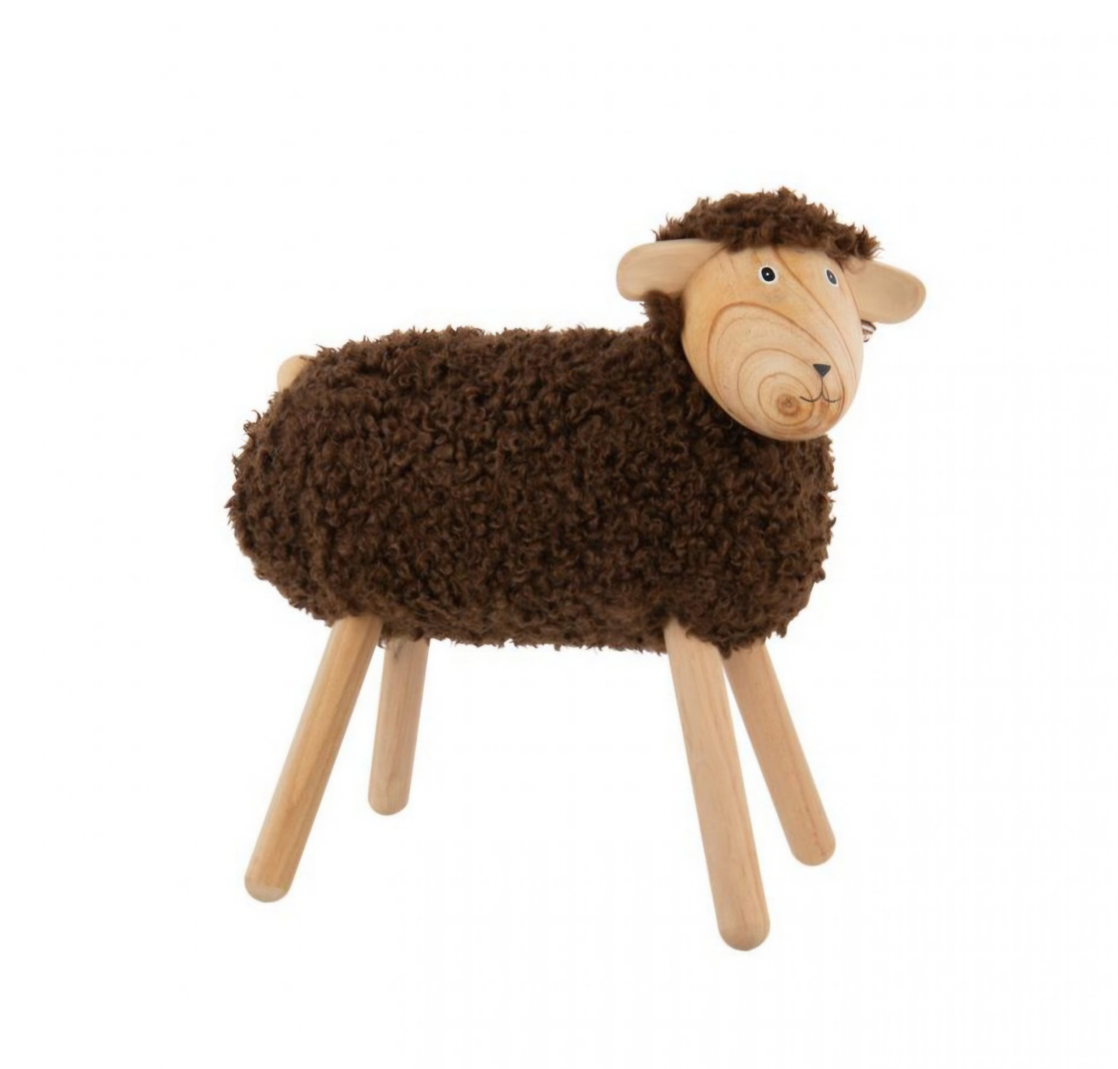 Schaap Decoratief Beukenhout/Kunstbont Naturel/Donkerbruin Large