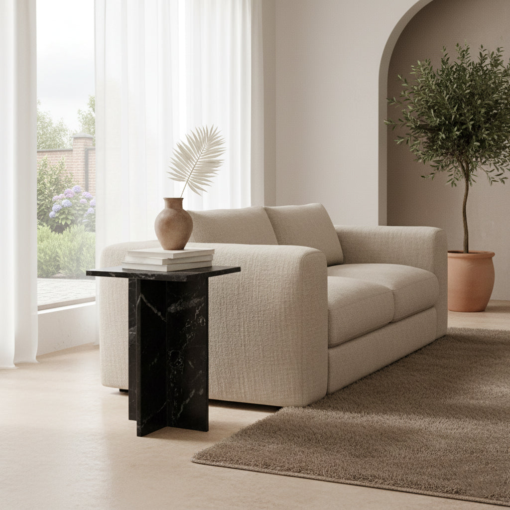 Bijzettafel Shanghai Marmer Zwart Raw Materials