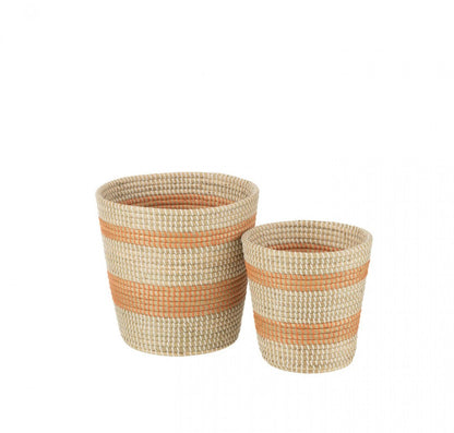 Manden Gestreept Zeegras Oranje Set van 3 J-Line