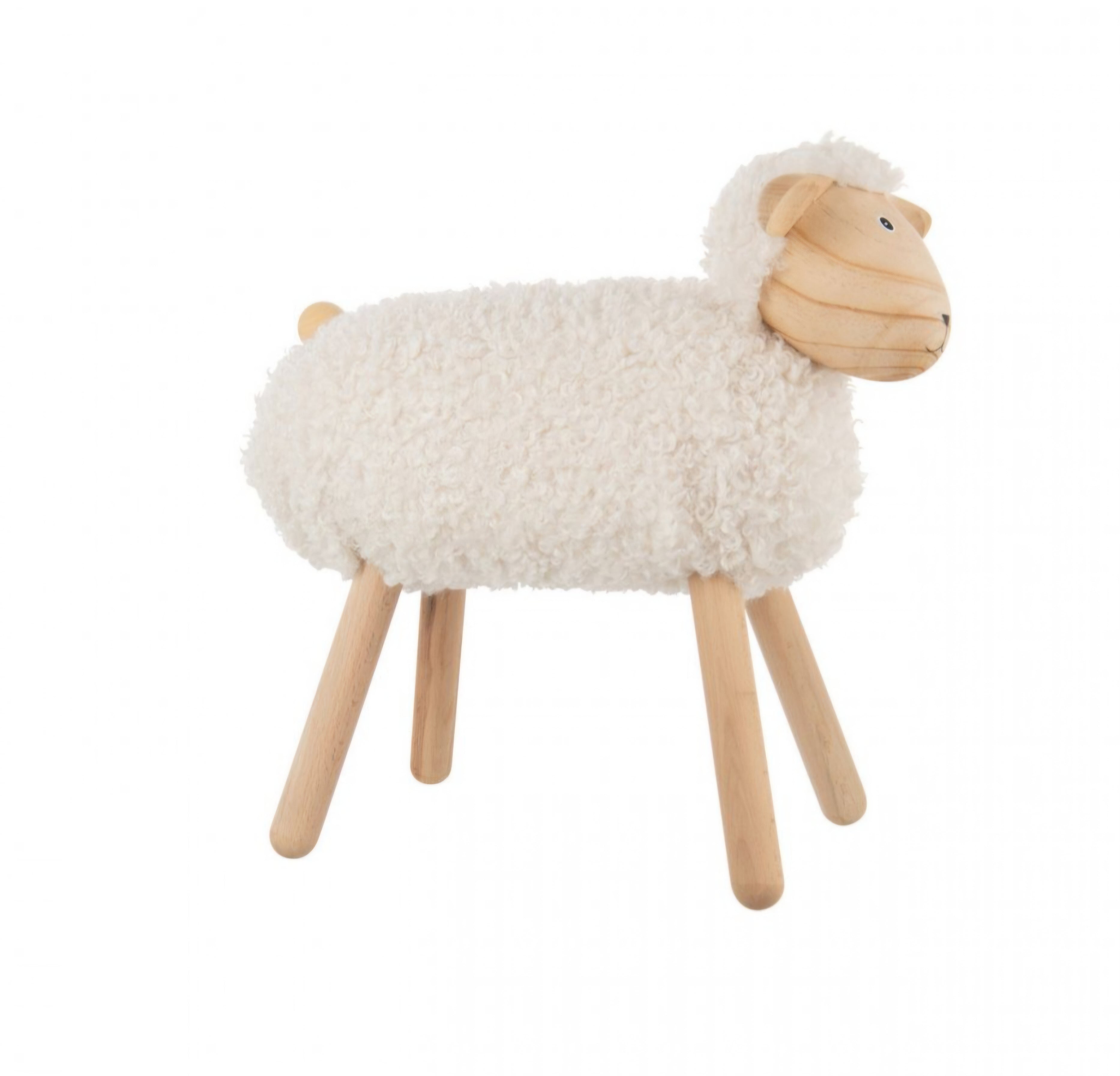Schaap Decoratief Beukenhout/Kunstbont Naturel/Gebroken Wit Large J-Line