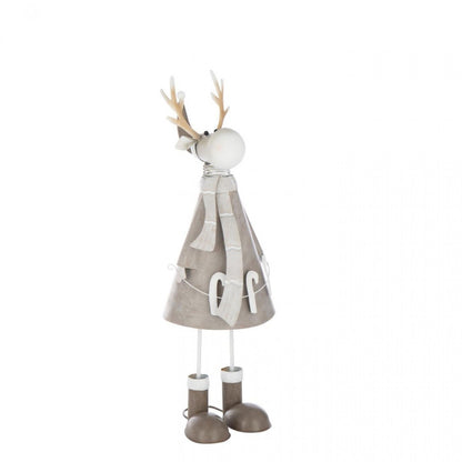 Rendier Zuurstok Metaal Beige/Grijs Set van 2 J-Line