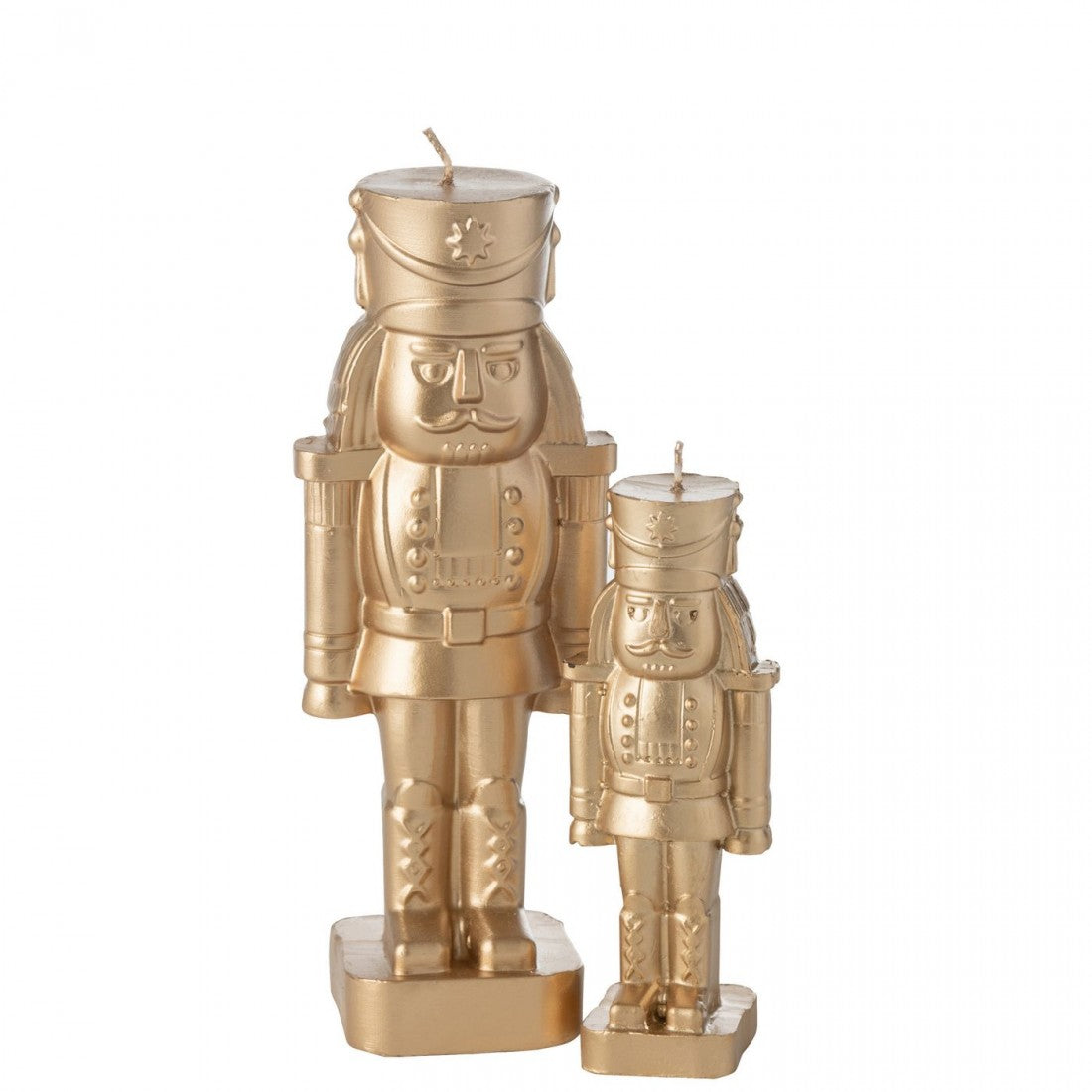 Kerze Nussknacker Paraffin Goldfarben 2er-Set J-Line