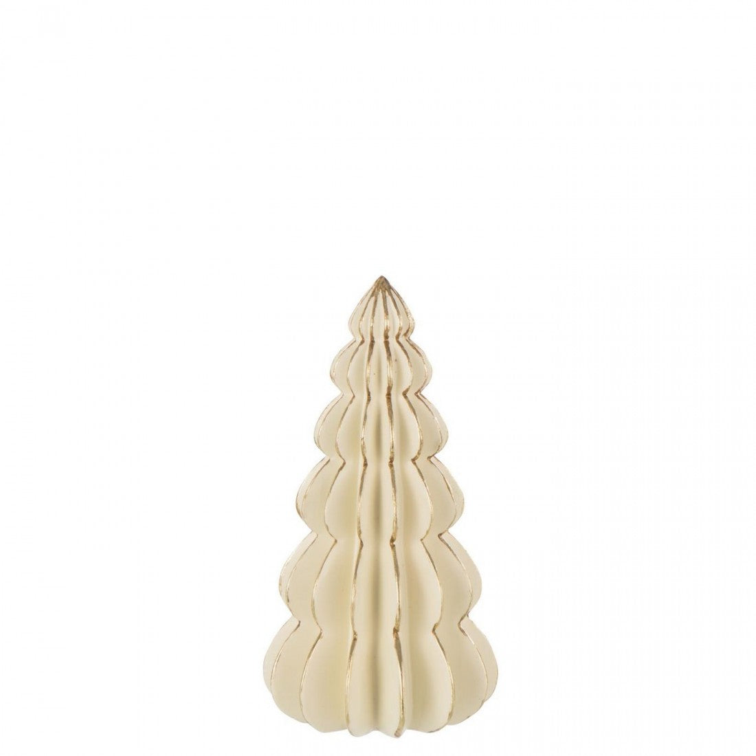 Kerstboom Origami Kalk Wit/Goudkleurig Large H35cm J-Line