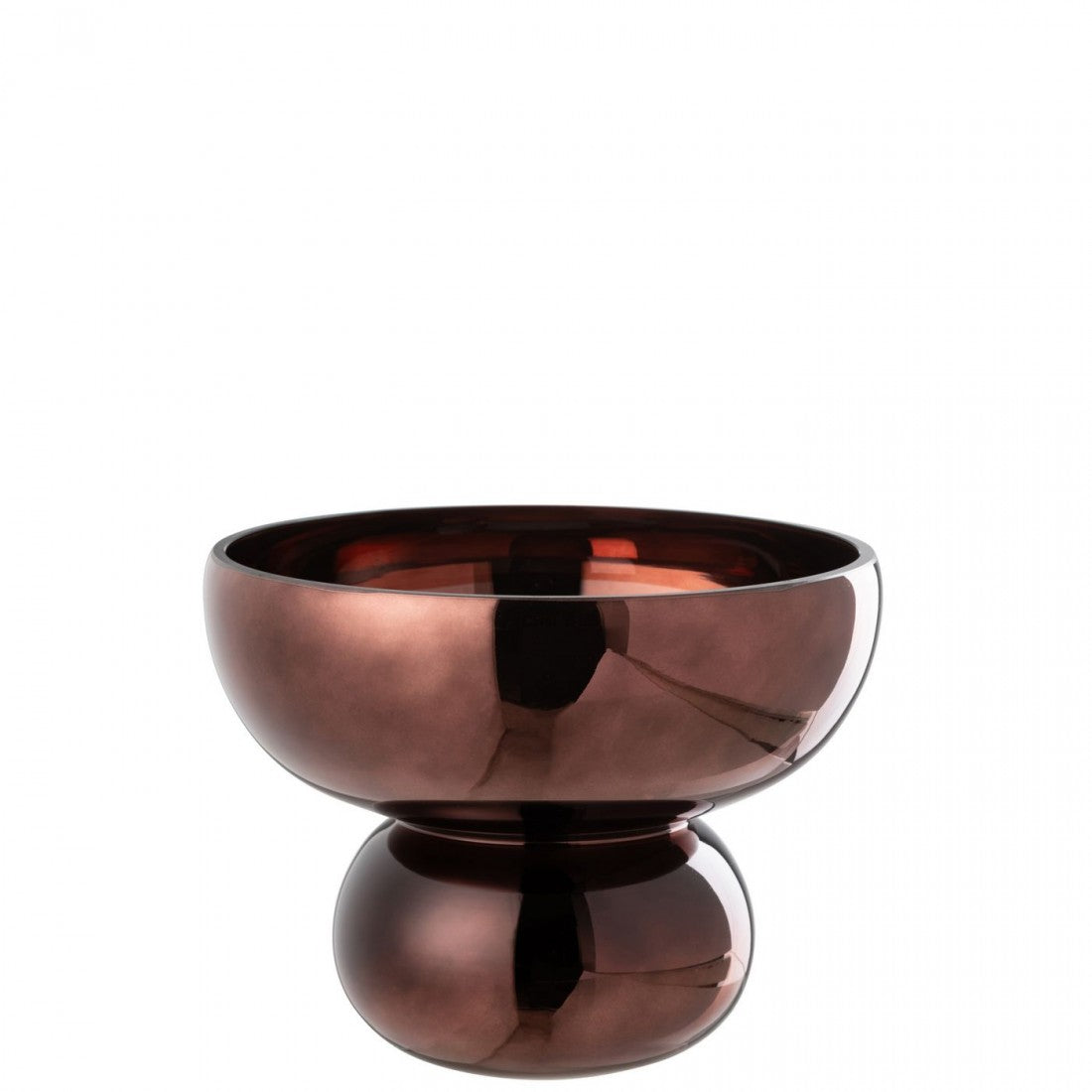 Windlicht Op Voet Afgerond Glas Pruim J-Line