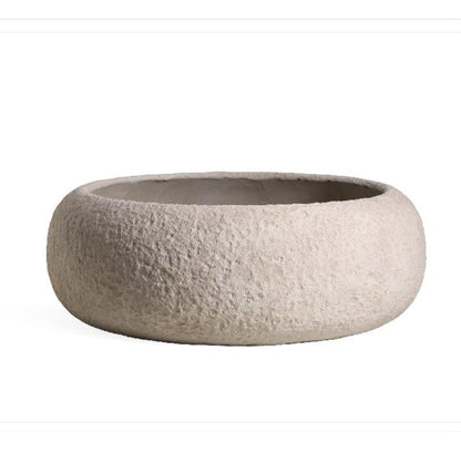 Pot Meleyah Beige Fiber Cement Rock Look Rond Big PTMD