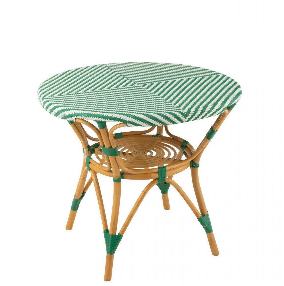 Eettafel Rotan Donkergroen/Wit J-Line