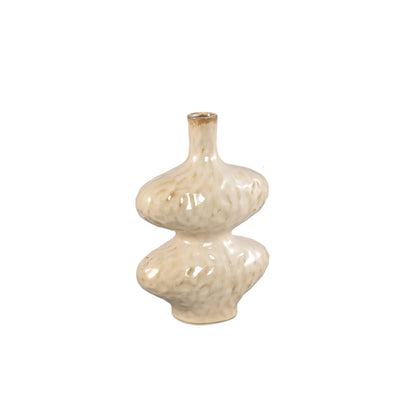 Chelsean Cream Ovaal Bulby Shaped Ceramic Vaas S PTMD