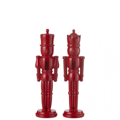 Notenkraker Resine Blinkend Rood Medium Set van 2 H39,5cm j-line