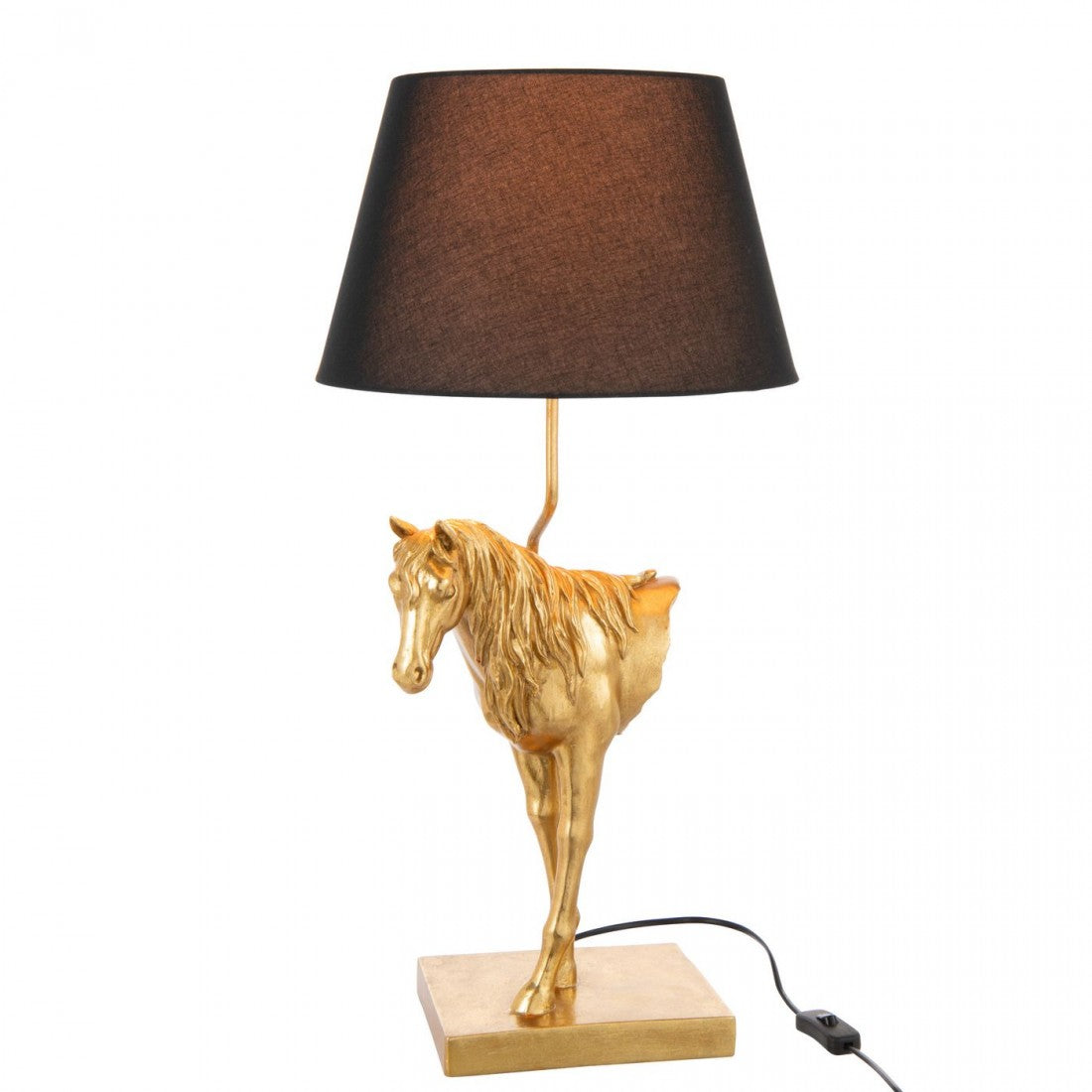 Tafellamp Paardenvoorkant Polyresin Goudkleurig/Zwart J-Line