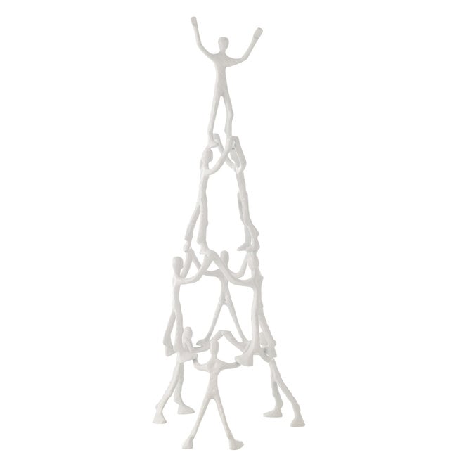 Figuur 9 personen Piramide Aluminium Wit J-Line