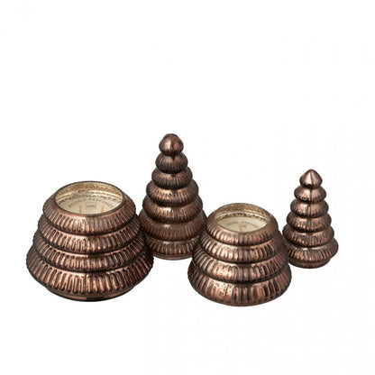 Geurkaars Boom Geribbeld Glas Bruin Small J-Line