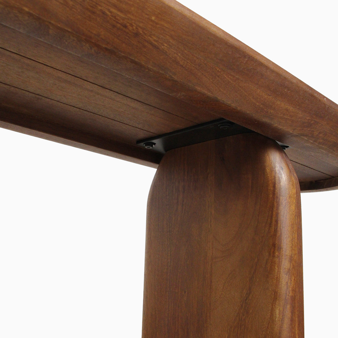 Esszimmerbank Bullnose Braunes Mangoholz 200cm Raw Materials