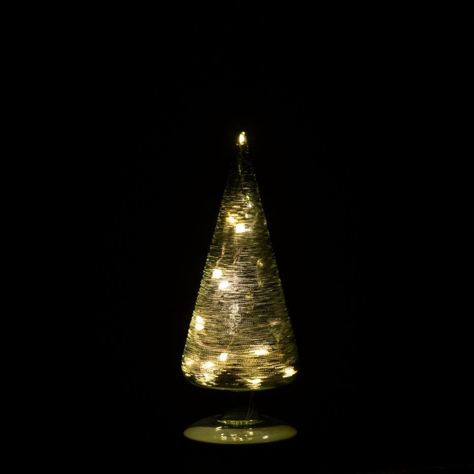 Kerstboom Led Draaiend Glas Groen Set van 2 J-Line