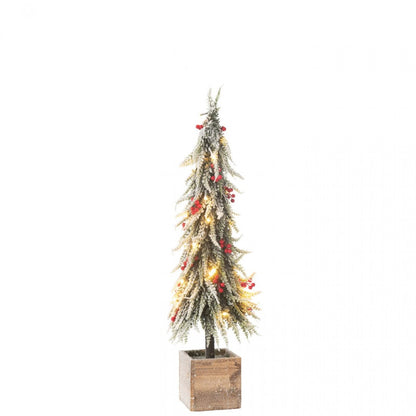 Kerstboom + Led Kunststof Sneeuw Groen/Rood Large H75cm J-Line