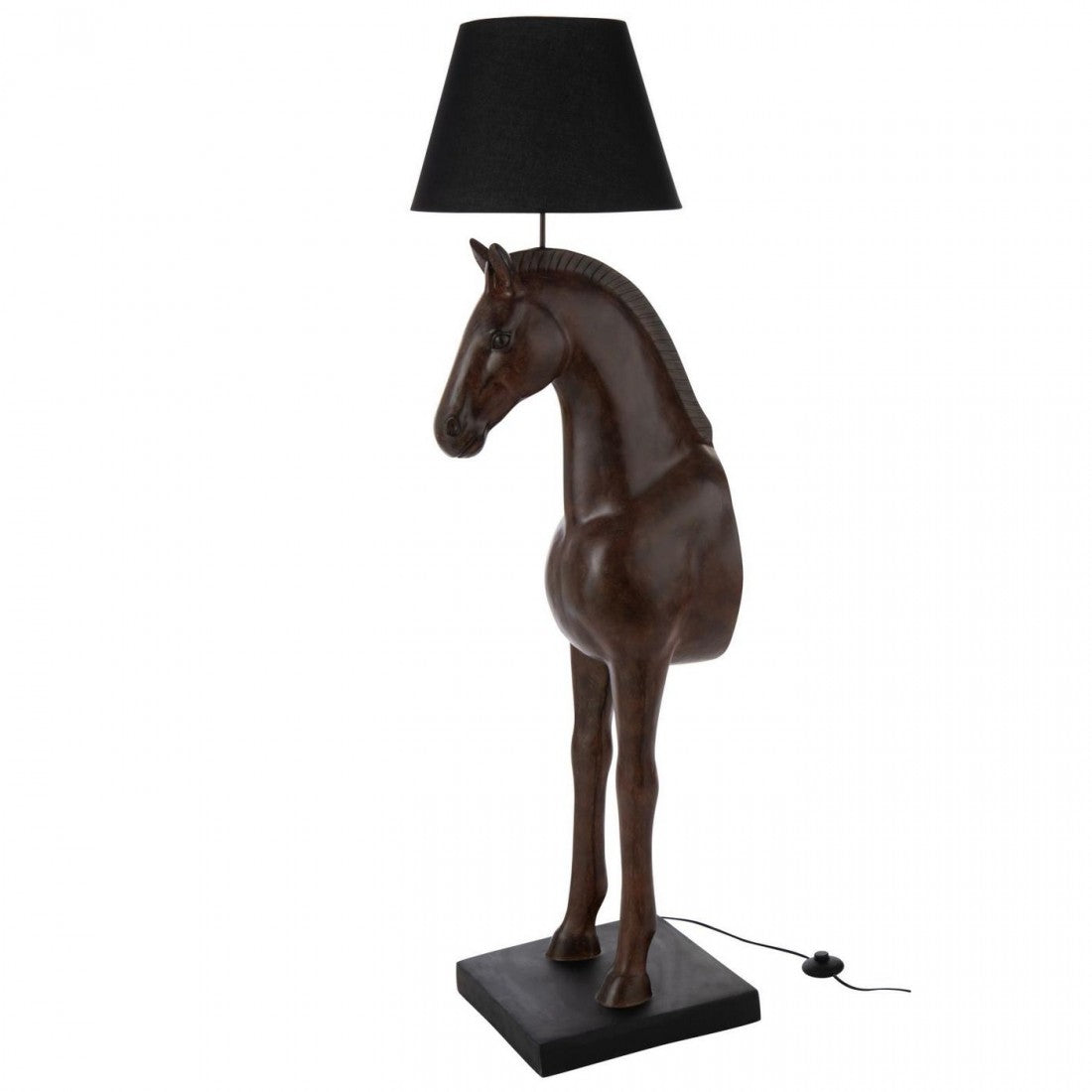 Staanlamp Paardenvoorkant Polyresin Donkerbruin J-Line