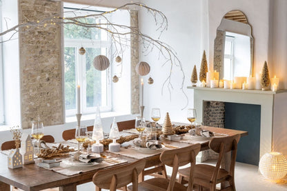 Kerstboom Op Voet Metaal/Papier Wit Set van 2 J-Line