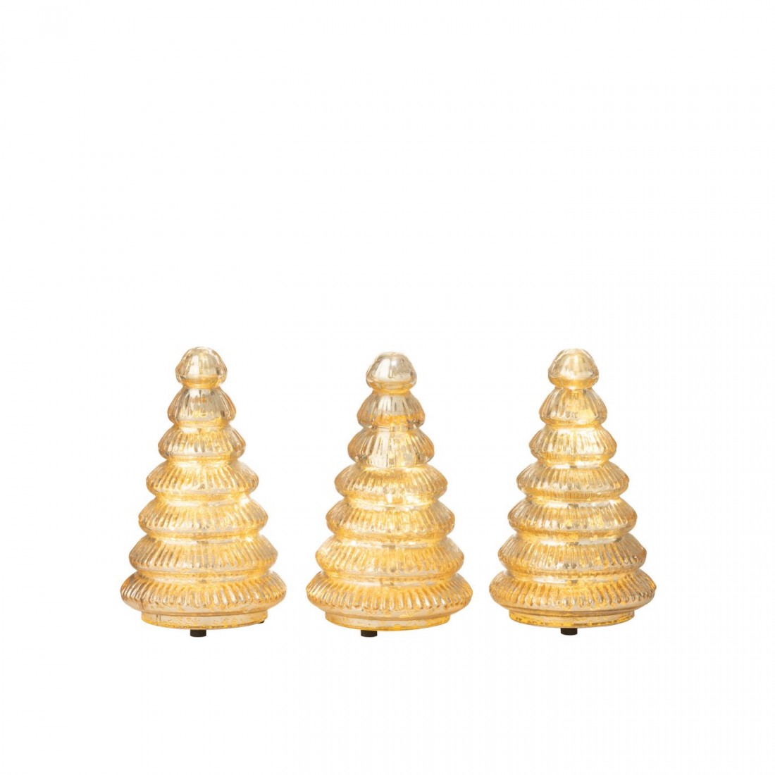 Boom Led Geribbeld Glas Goudkleurig Set van 3 J-Line
