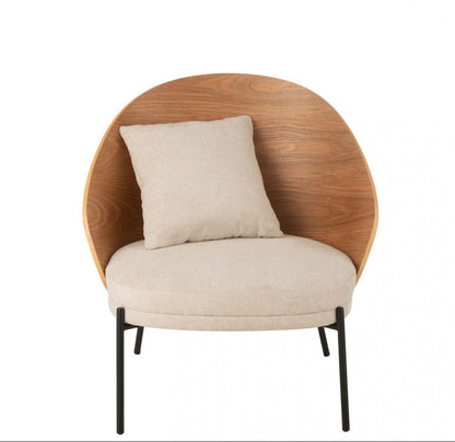 Loungestoel Lone Multiplex/Metaal Naturel/Beige J-Line