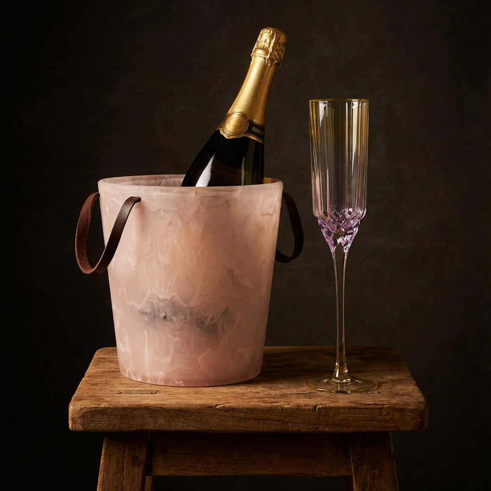 De Resin Ijsemmer - Roze Wit Bazar Bizar