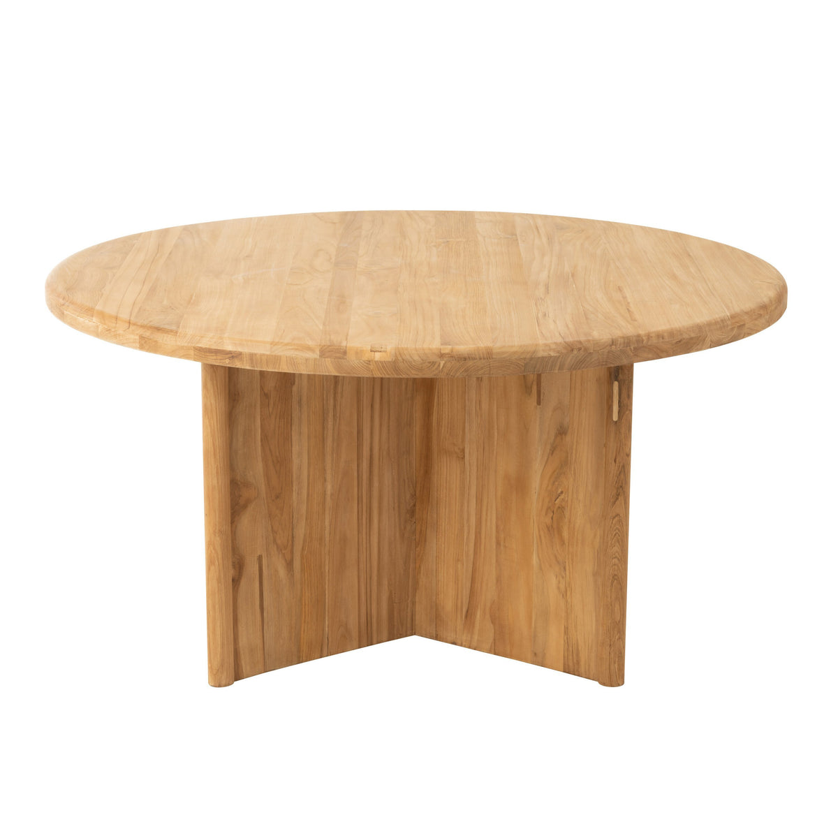 Tafel Rond Teak Hout Naturel Dia 150cmx75cm J-Line - Eetkamertafel - J-Line - livinglovely.nl